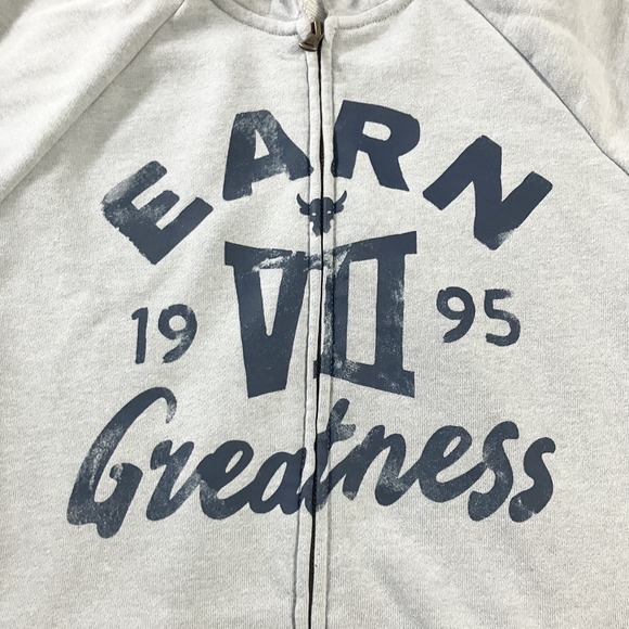Under Armour Project Rock Hoodie Mens Small Earn Greatness Team Rock Patch Zip - Picture 2 of 7